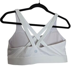Running Girl white padded criss cross back sports bra Size Large